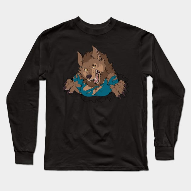 Werewolf Within Long Sleeve T-Shirt by Teaselbone